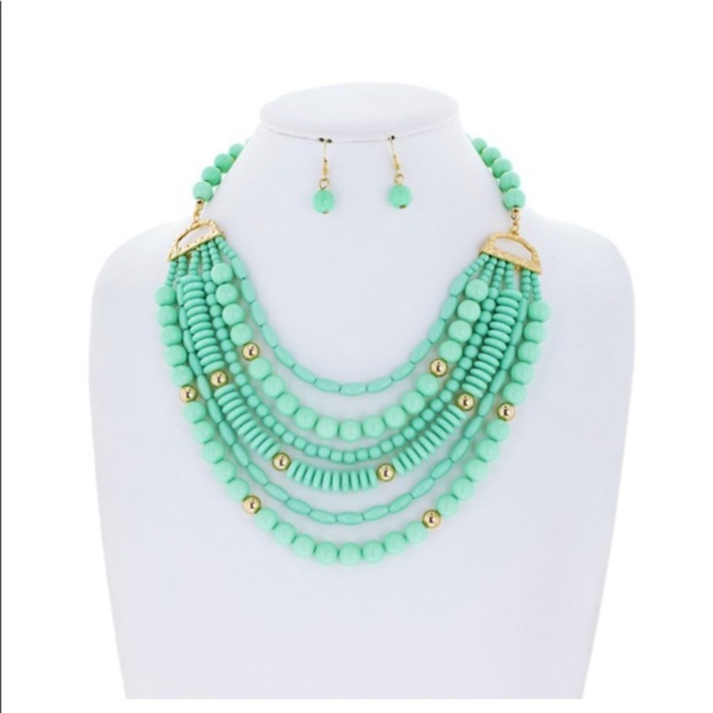 Multi strand beaded necklace